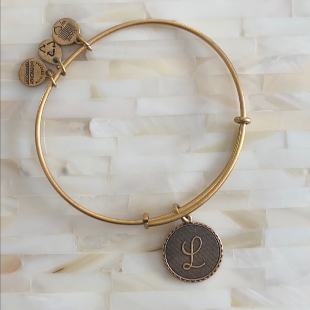 Alex and Ani gold L initial bracelet. Never worn!